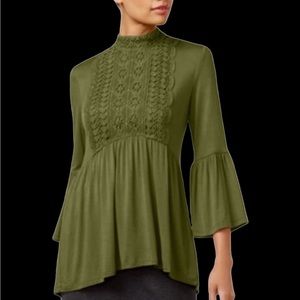 John Paul Richard Crochet Front Pullover Top Size XL